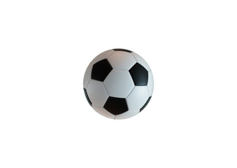 Obraz premium Black and white leather football on transparent background