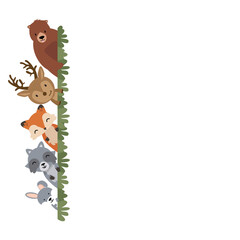 wild animal family greeting background