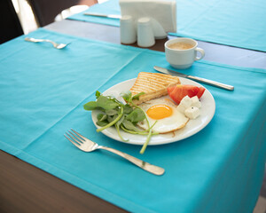 Breakfast, lunch in hotel, restaurant
