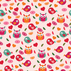 Fototapeta premium Hand drawn seamless ornamental colorful flowers floral pattern flat illustration background design 