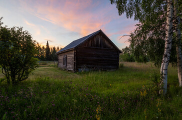 Northern Sweden. Bright skies on the summer solstice