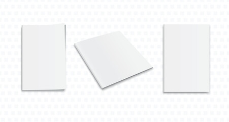 Mockup Square Magazine. Template of Brochure, Booklet, Catalogue for presentation. Blank booklet mock up with shadow