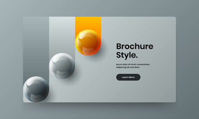 Isolated 3D spheres leaflet illustration. Bright cover design vector layout.