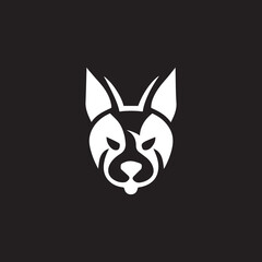 Dog logo, pet shop logo , positive negative space animal logo , simple dog logo