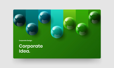 Unique journal cover design vector layout. Isolated realistic spheres site screen concept.