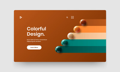 Creative company brochure vector design layout. Clean realistic balls booklet concept.