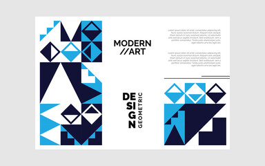 Geometric Mosaic Trifold brochure Template Vector background