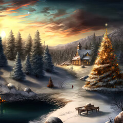 View of Christmas mode