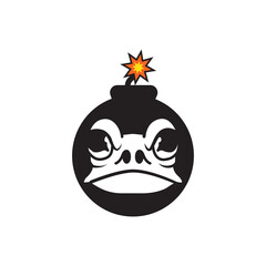 illustration vector logo of bomb frog good for logo game or toy.