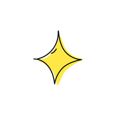 Fototapeta premium Abstract yellow star hand drawn icon