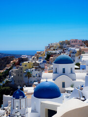 View of Oia town in Santorini island in Greece -- Greek landscape