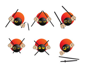 Ninja warrior illustrations