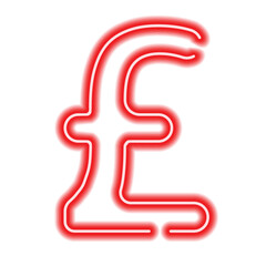 Red pound symbol with glow