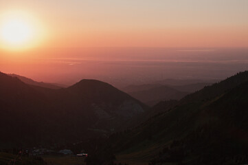 sunset in the mountains