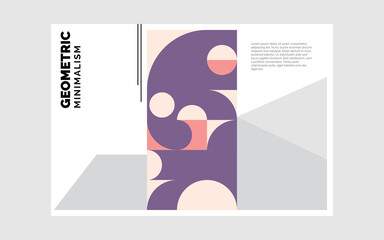 Colourful abstract geometric shapes Trifold brochure Template Vector background