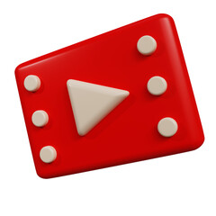 red video file symbol icon 3d render design