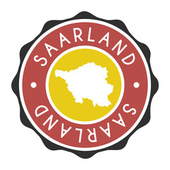 Saarland, Germany Badge Map Vector Seal Vector Sign. National Symbol Country Stamp Design Icon Label. 