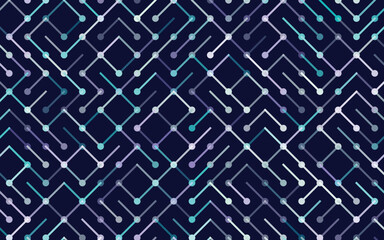 Technology Vector seamless pattern Banner. Geometric striped ornament. Monochrome linear background illustration