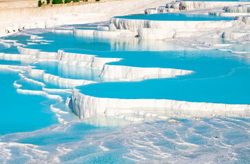 Natural travertine pools and terraces