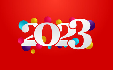 New 2023 Year typography design. 2023 numbers logotype illustration. Vector illustration