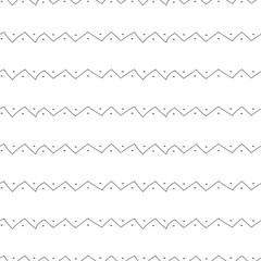 Vector. Hand drawn gray, black and white geometric pattern. Monochrome abstract outline chevron, checkmarks, zigzag. Repeating geometric texture, geometric shape. Mosaic abstract background. Dividers.