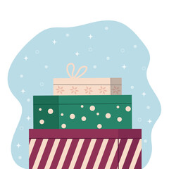 Holiday gift ,giveaway, love ,congratulation. New Year celebration illustration. Vector