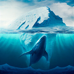 Iceberg and whale