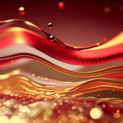 Red and golden liquid background