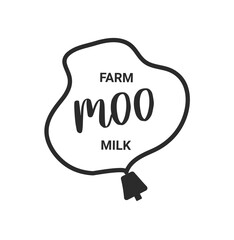 Vector logo with black letters on white background. Logo for milk. 