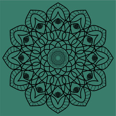 Black and white mandala vector isolated on white. circular decorative element. Mandala for Henna, Mehndi, tattoo, decoration. Mandala for coloring book page.