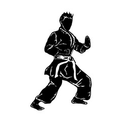 Fototapeta na wymiar karate icon vector logo solhouette