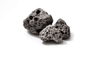 close up of a stone isolated on white