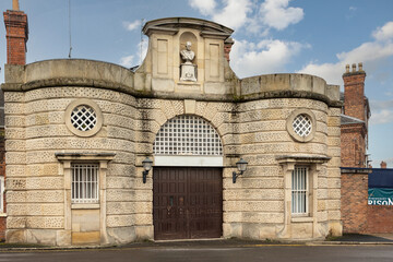 Shrewsbury Shropshire united kingdom 20, October 2022 the exteria of a prison,  secure walls and...
