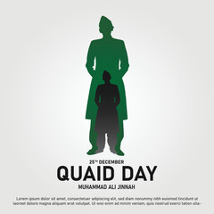 Iconic Portrait of Quaid-e-Azam Muhammad Ali Jinnah. Founder of Pakistan. Vector illustration