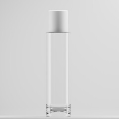 glass bottle isolated on white a front view 3d rendering 