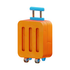 Premium Vacation suitcase icon 3d rendering on isolated background