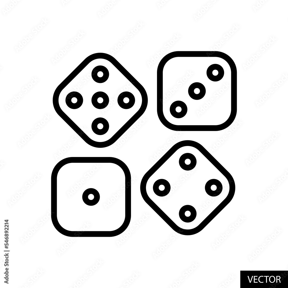 Poster probability, randomness vector icon in line style design for website, app, ui, isolated on white bac