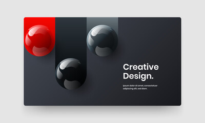 Premium 3D balls company brochure concept. Isolated journal cover vector design template.