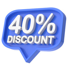 3D forty percent discount. 40% discount. 40% sale.
