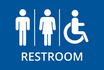 Restroom icon sign isolated. Toilet sign.