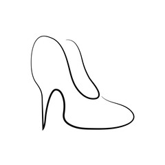 Continuous single line drawing of high heel