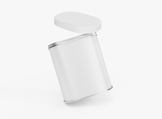 3d Opened Square Tin Can