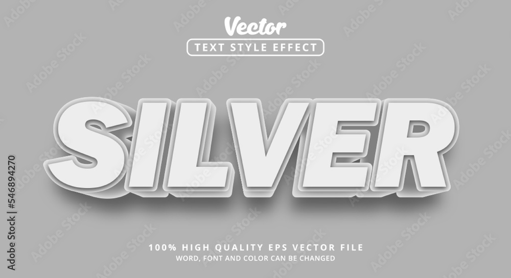 Poster editable text effect, silver text on gray with glossy glow that is glow and modern