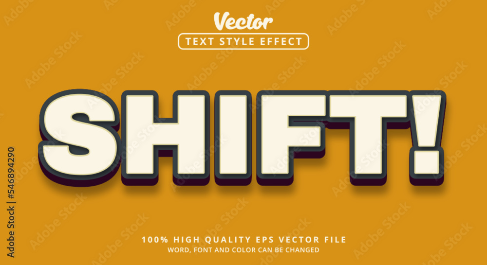 Poster editable text effect, shift text in cool white and blue color style