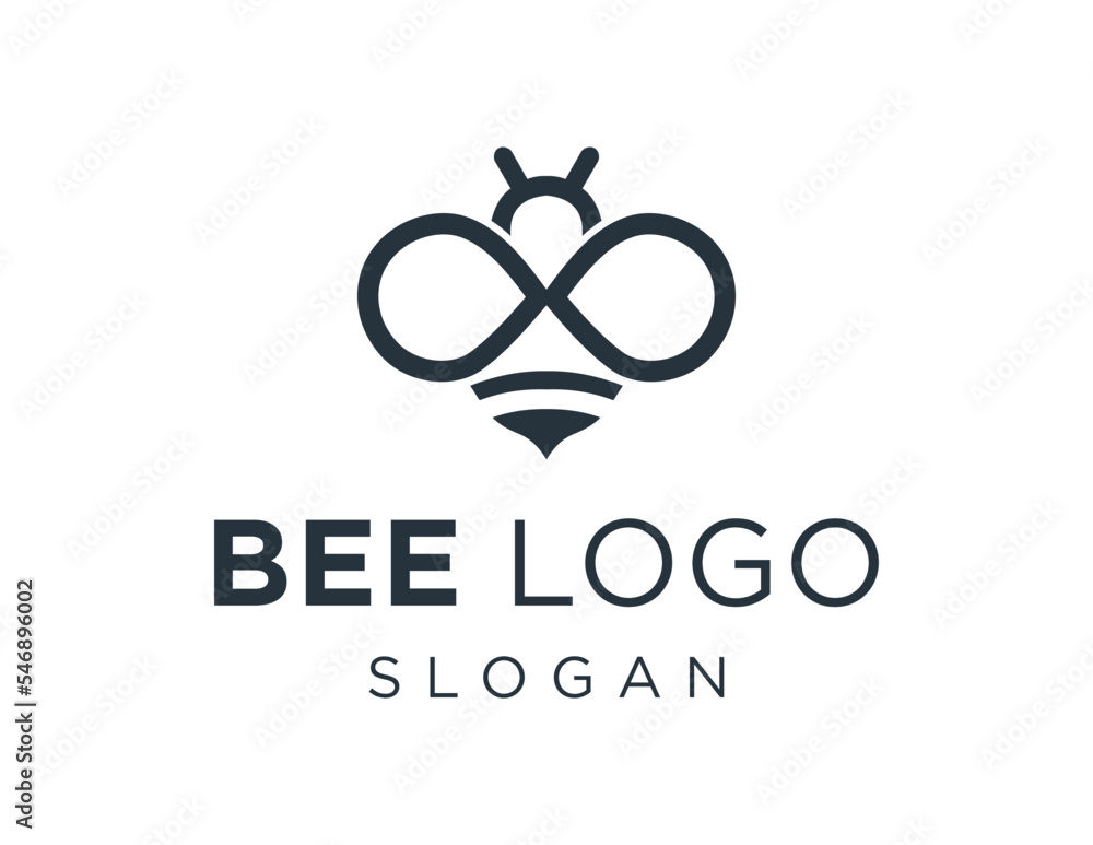 Poster logo design about honey bee on a white background. created using the coreldraw application.