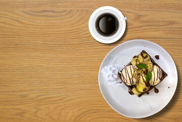 Delicious  food on a wooden table