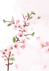 Obraz na płótnie Canvas blooming sakura wedding invitations card
