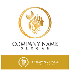 Style hair woman icon logo vector