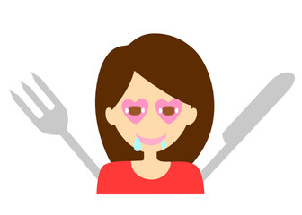 食欲旺盛な女性。フードファイター。