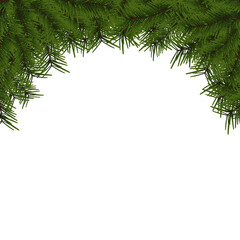 クリスマスの背景イラスト素材　モミの木の枝（1_1）　